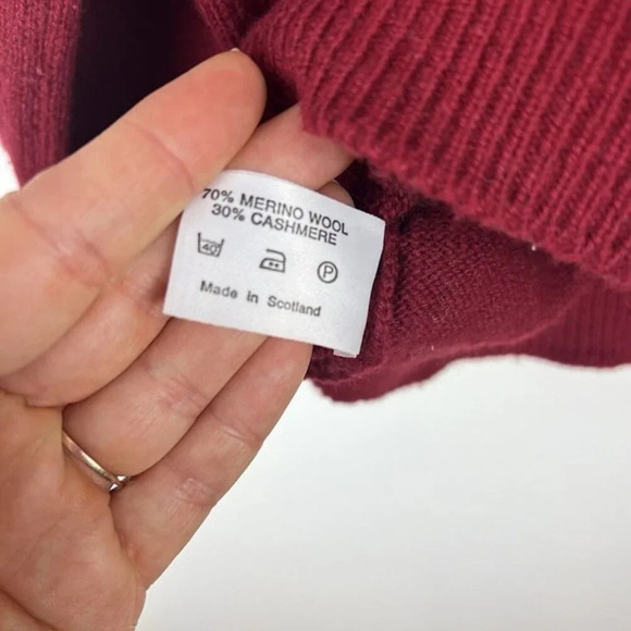 Ping Karsten Phoenix Open Merino Wool Cashmere Sweater Sz 44 Large Argyle Preppy - Picture 7 of 11